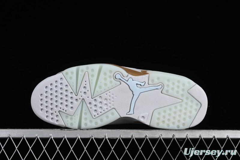 Nike Air Jordan 6 Retro Paris Olympics Sneakers with Metallic Gold Accents - DQ4914-074