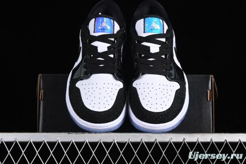 Nike Air Jordan 1 Low Golf AJ1 Golf Shoes with Laser Leather Black Double Hook - FZ4159-100