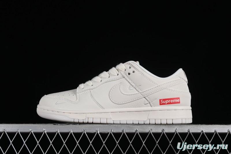 Nike SB Dunk Low Supreme Collaboration - Double Swoosh Anniversary Custom Low-Top Casual Skate Shoes - BB8675-104