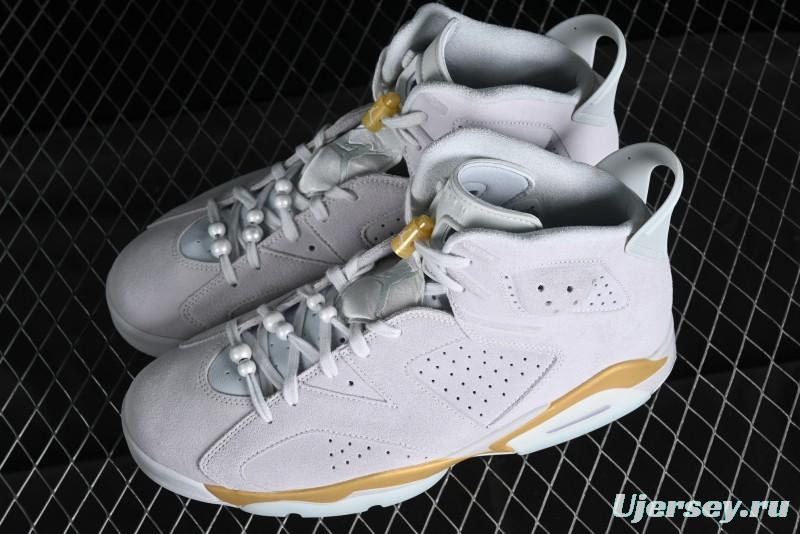 Nike Air Jordan 6 Retro Paris Olympics Sneakers with Metallic Gold Accents - DQ4914-074