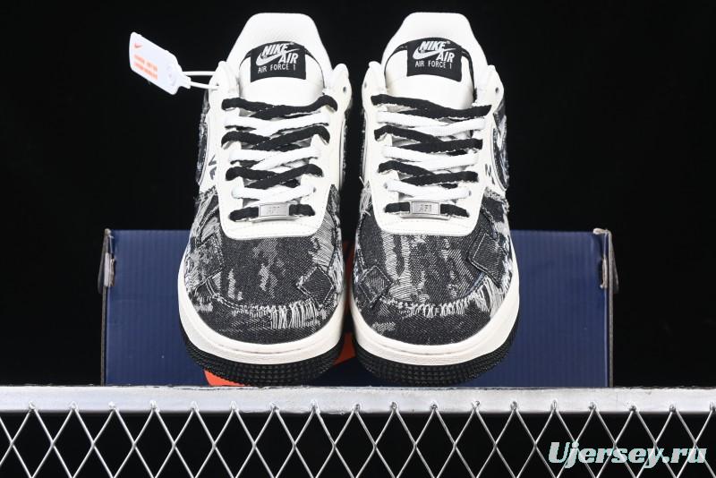 Nike Air Force 1 '07 Low "Black Jeans" Graffiti Casual Sneakers - FB0607-660