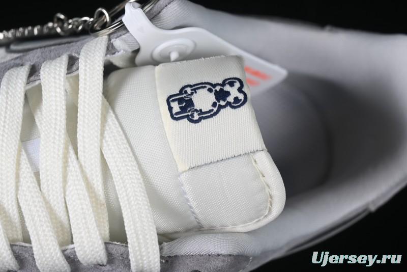 Nike Air Force 1 '07 Low Stussy Collaboration Grey Blue Pig Bear AF1 Low Top Casual Sneakers - DF0188-017