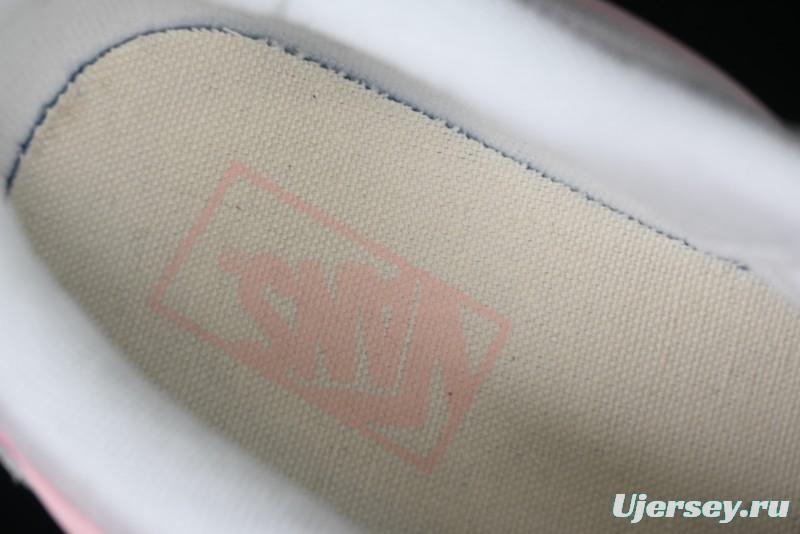 Vans Knu Skool Low-Top Retro Casual Vulcanized Sneakers in Off-White Pink - VN0009QPNK