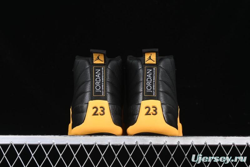 Nike Air Jordan 12 Retro Basketball Shoes in Black and Yellow - 130690-070