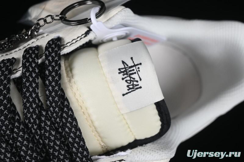 Nike Air Force 1 '07 Low Stussy Collaboration Beige Black Floral Swoosh Casual Sneakers - HH7518-040