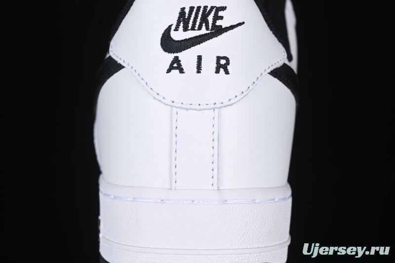 Nike Air Force 1 '07 Low White Black Swoosh Casual Sneakers - 315122-103