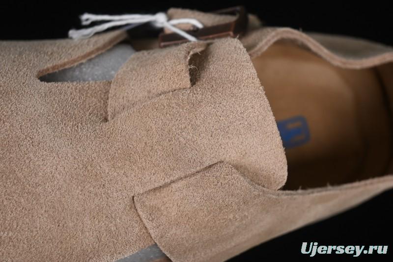 Birkenstock London BS Unisex Slip-On Comfort Shoes with Soft Suede Leather and Lambswool Insole - G.D4