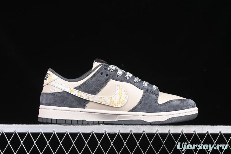 Nike SB Dunk Low Supreme Snake Year Collaboration White Hook Anniversary High-End Custom Low-Top Casual Skate Shoes - DM6868-016