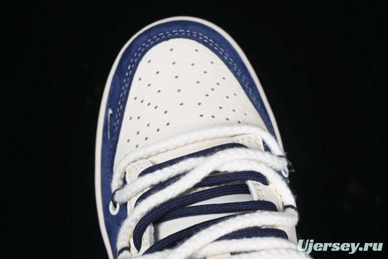 Nike SB Dunk Low Supreme Collaboration Sneakers in Gray Blue with Gray Swoosh - YX5066-260