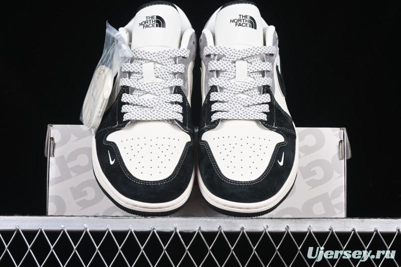 Nike Air Jordan 1 Low AJ1 The North Face Collaboration - Grey Black Toe Retro Basketball Shoes - XX3318-512