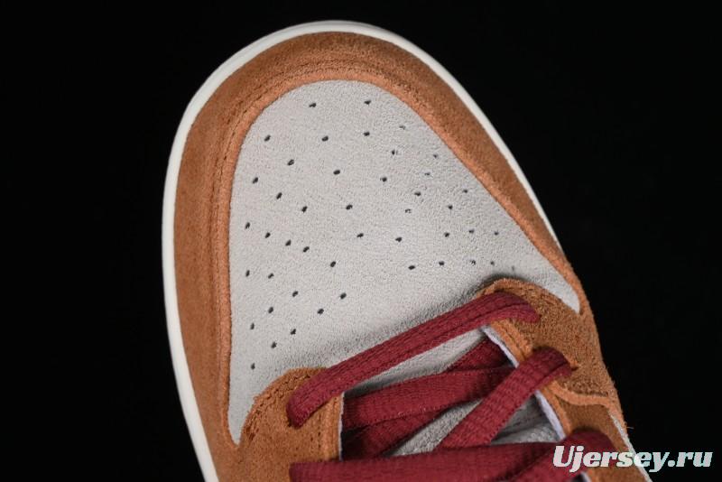Nike SB Dunk Low Pro Brown Red Colorway SB Low Top Casual Skate Shoes - BQ6817-202
