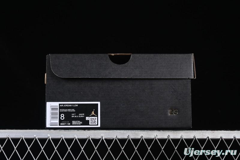 Nike Air Jordan 1 Low "White Black Gym Red" Retro Casual Sneakers - IB8971-106