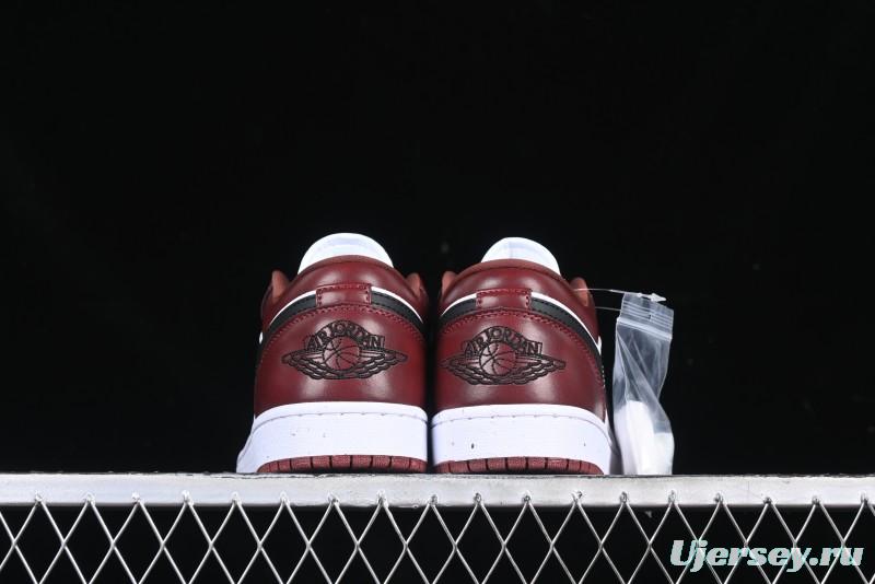 Nike Air Jordan 1 Low AJ1 Retro Lifestyle Sneakers in White and University Red - HF3148-102