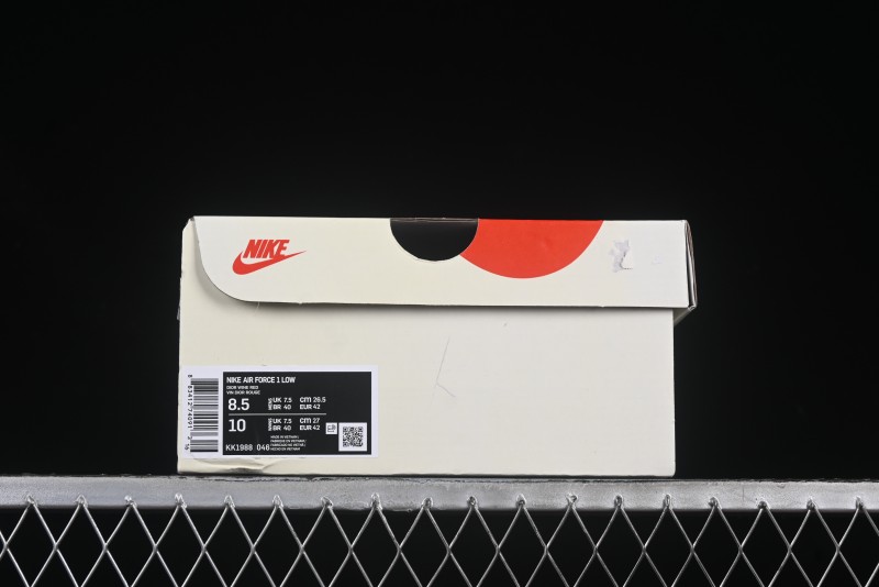 Nike Air Force 1 '07 Low Dior Collaboration Burgundy Low-Top Casual Sneakers - KK1988-046