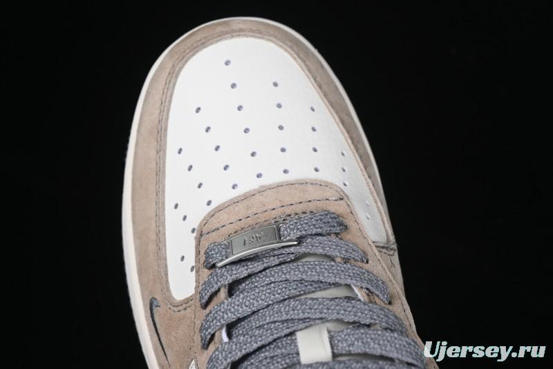 Nike Air Force 1 '07 Low Stussy Collaboration - Lambskin Brown Low-Top Casual Sneakers - XZ6188-888