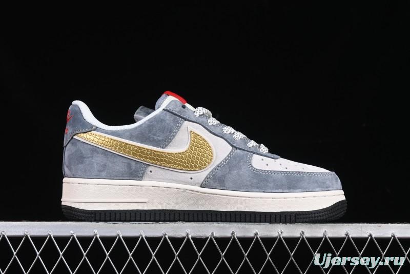 Nike Air Force 1 '07 Low Year of the Snake Limited Edition Golden Snake Scale Low-Top Casual Sneakers - XZ2025-688