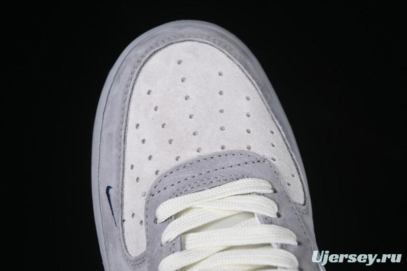 Nike Air Force 1 '07 Low Stussy Collaboration Grey Blue Pig Bear AF1 Low Top Casual Sneakers - DF0188-017