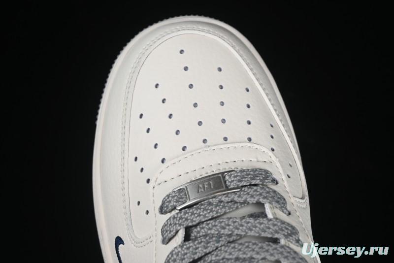 Nike Air Force 1 '07 Low The North Face Collaboration Grey Blue Double Swoosh Casual Sneakers - XS1958-520