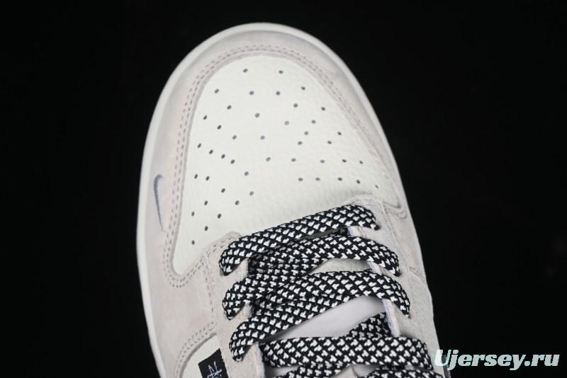 Nike SB Dunk Low Stussy Collaboration Grey Pig Suede Anniversary Custom Low-Top Casual Skate Shoes - DJ2024-061