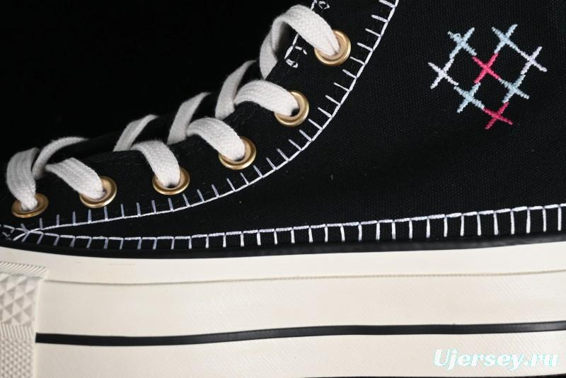 Converse All Star Lift Platform Sneakers with Daisy Stitch Detail - A08731C