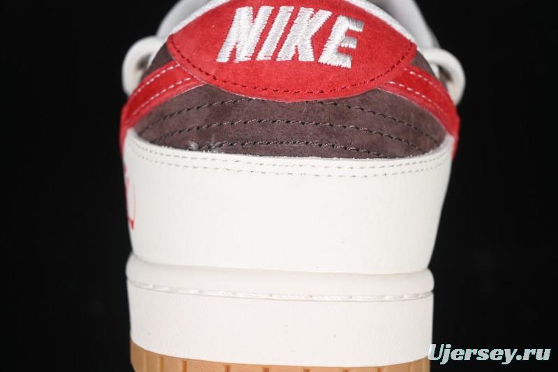 Nike SB Dunk Low Year of the Snake Series - Lace-Up Red Hook Anniversary High-End Custom Low-Top Casual Skate Shoes - YX5066-266