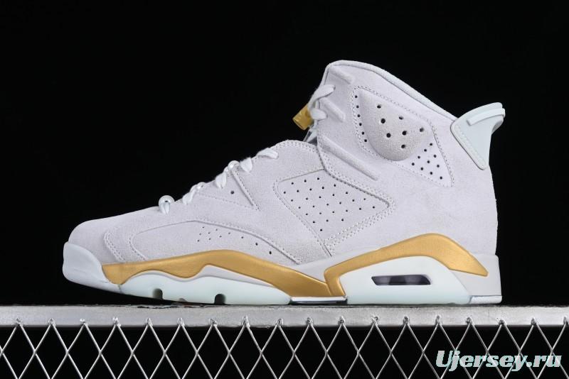 Nike Air Jordan 6 Retro Paris Olympics Sneakers with Metallic Gold Accents - DQ4914-074