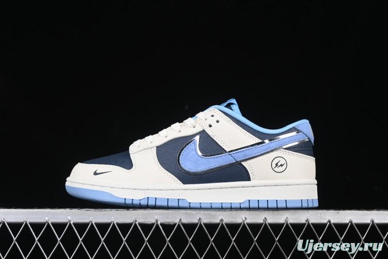 Nike SB Dunk Low Lightning Collaboration - Light Blue Swoosh Anniversary Custom Low-Top Casual Skate Shoes - LW1818-107