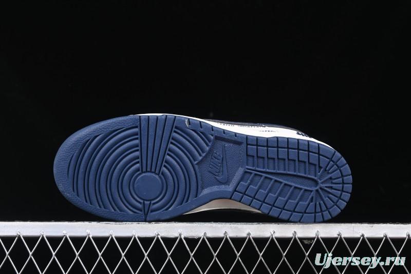 Nike SB Dunk Low UN Collaboration - Dark Blue Anniversary High-End Custom Low-Top Casual Sneakers - XX2026-666