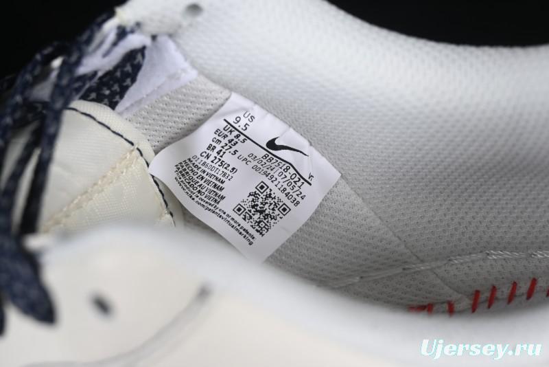 Nike Air Force 1 '07 Low Supreme Collaboration Sneakers with Red Tab and Blue Swoosh - BB7518-021