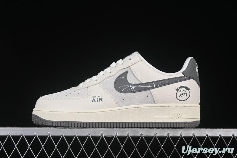 Nike Air Force 1 '07 Low Casual Sneakers in Light Grey with Custom Hardware - DF0188-036