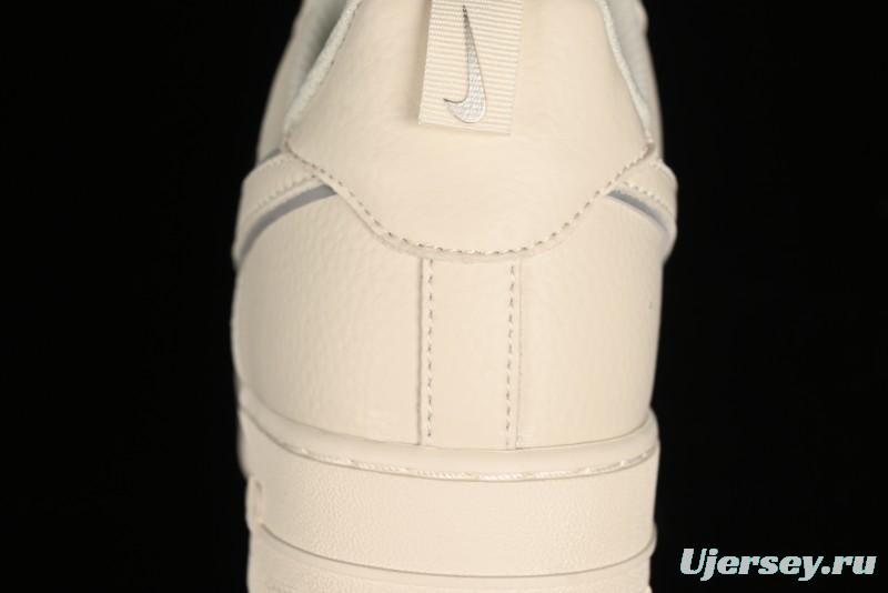 Nike Air Force 1 '07 Low Classic Grey Silver Swoosh Starry Sneakers - MJ0319-023