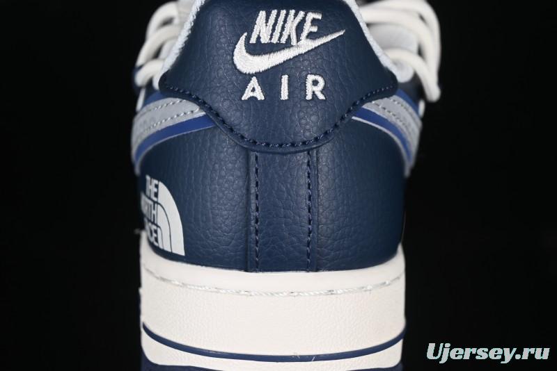 Nike Air Force 1 '07 Low The North Face Collaboration Grey Blue Lace-Up Low-Top Casual Sneakers - DM6688-024