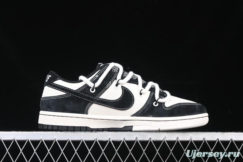 Nike SB Dunk Low The North Face x Supreme Anniversary Edition Customized Lace-Up Black White Black Swoosh Casual Skate Shoes - YX5066-227