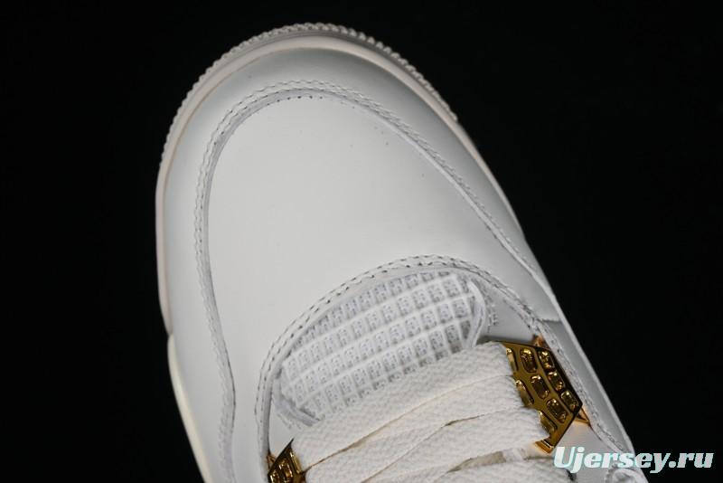 Nike Air Jordan 4 Retro Sneakers with Metallic Gold Design - AQ9129-170