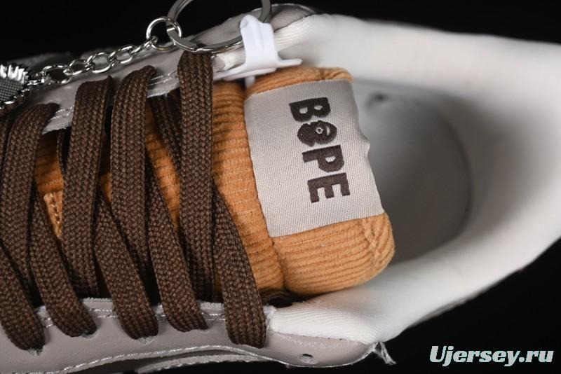 Nike Air Force 1 '07 Low BAPE Collaboration Grey Green Brown Low-Top Casual Sneakers - KK1988-039