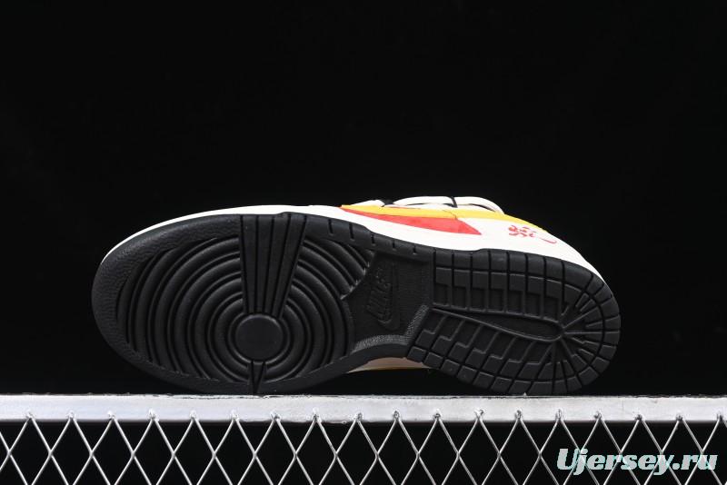 Nike SB Dunk Low Year of the Snake Series Beige Red Yellow Swoosh Anniversary Custom Low-Top Casual Skate Shoes - YX5066-265