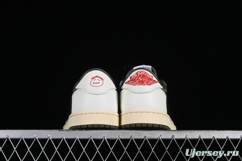 Nike Travis Scott x Air Jordan 1 Low OG AJ1 Reverse Swoosh Sneakers - DM7866-200