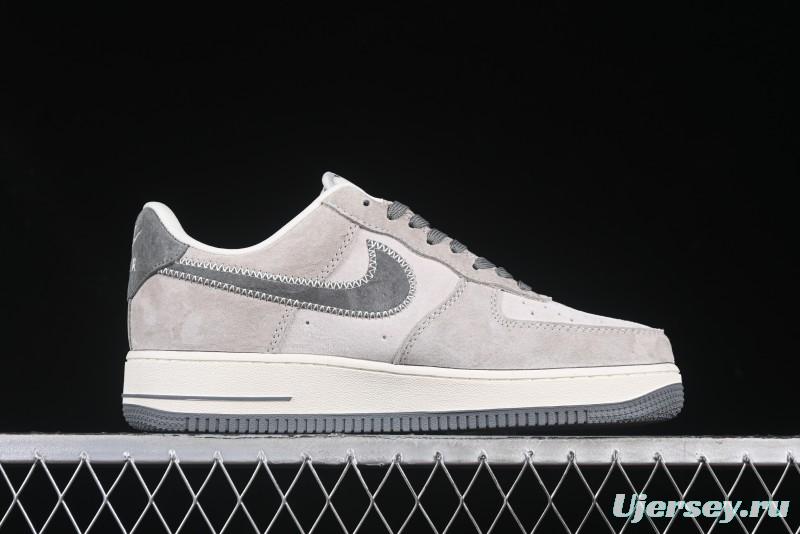 Nike Air Force 1 '07 Low Violent Bear Collaboration Grey Embroidered Swoosh Low-Top Casual Sneakers - KK1988-047