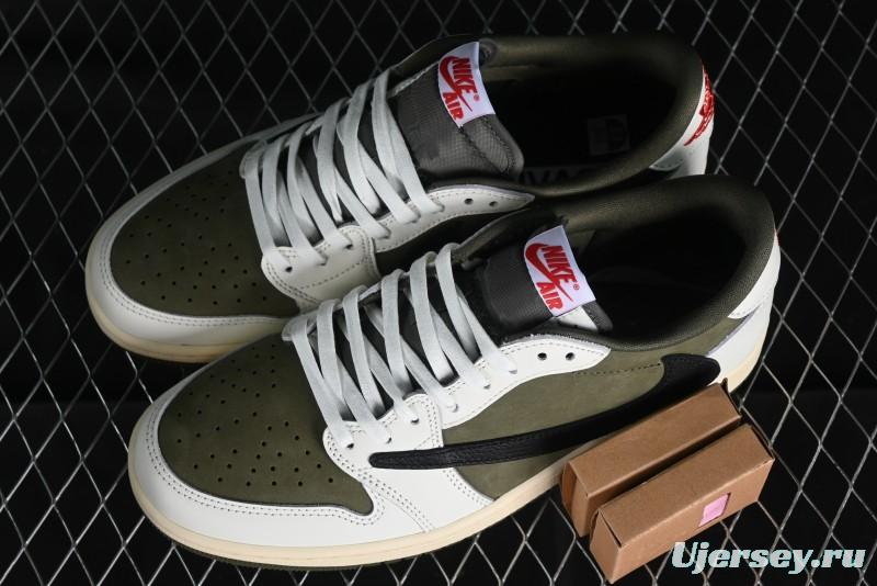 Nike Travis Scott x Air Jordan 1 Low OG AJ1 Reverse Swoosh Sneakers - DM7866-200