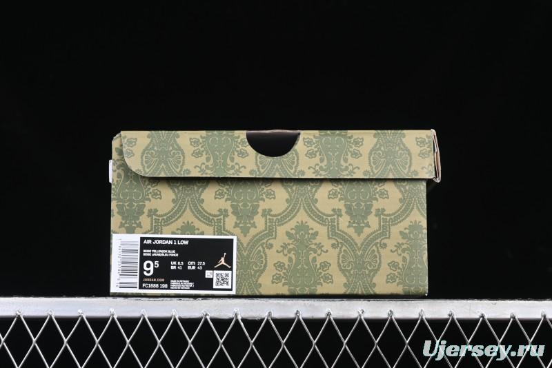 Nike Air Jordan 1 Low AJ1 Gucci Collaboration Beige Blue Swoosh Retro Basketball Shoes - FC1688-198