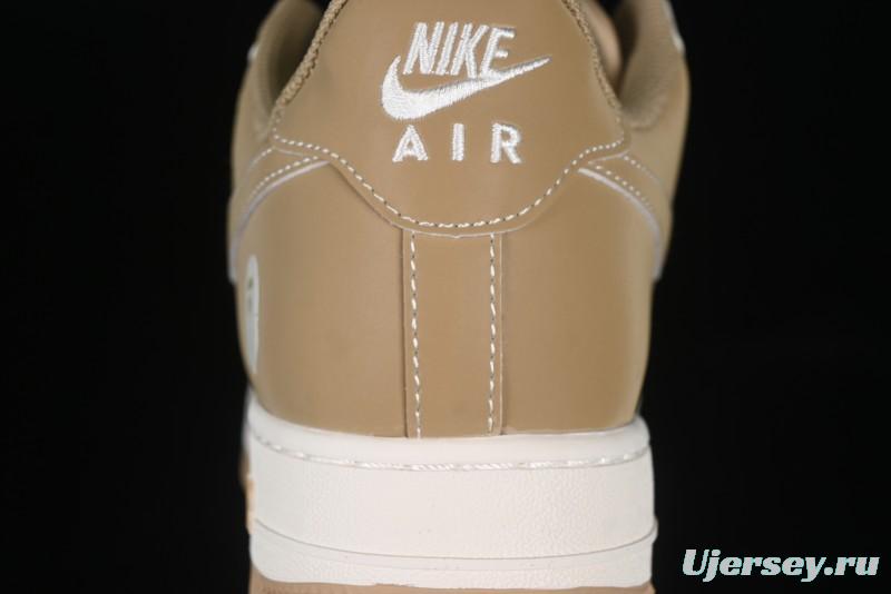 Nike Air Force 1 '07 Low Bape Collaboration Khaki Beige Grey Low-Top Casual Sneakers - BB6566-208