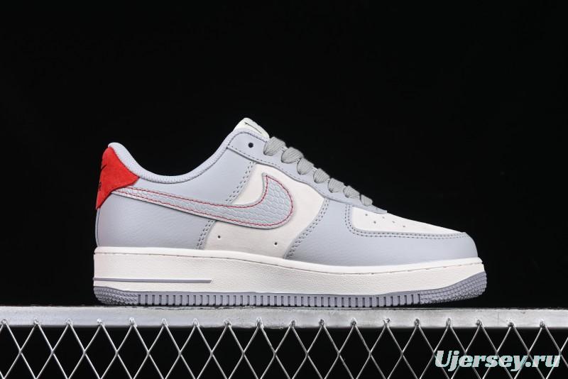 Nike Air Force 1 '07 Low Stussy Lunar New Year Snake Limited Edition Grey Snake Low-Top Casual Sneakers - DM6688-027