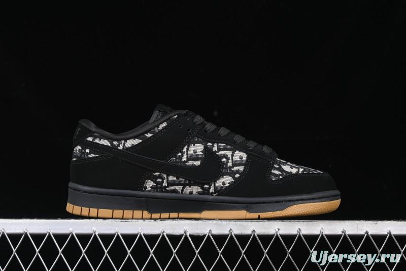 Nike SB Dunk Low APE Collaboration - Camouflage Black Swoosh Anniversary Custom Low-Top Casual Sneakers - KK1333-017