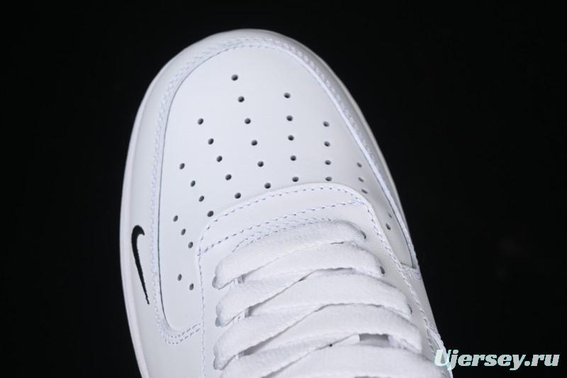 Nike Air Force 1 '07 Low White Black Swoosh Casual Sneakers - 315122-103