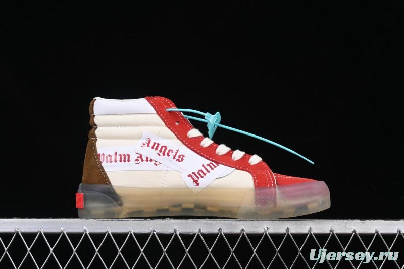 Palm Angels x Vans Sk8-Mid Mid-Top Casual Skate Shoes with Vintage-Inspired Design - VN000CRPGRN