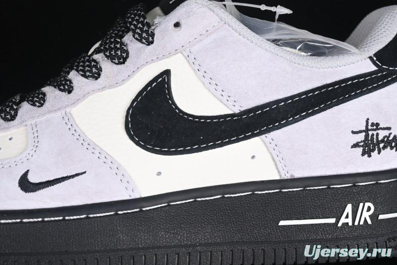 Nike Air Force 1 '07 Low Stussy Collaboration All Black Low-Top Casual Sneakers - XZ6188-195