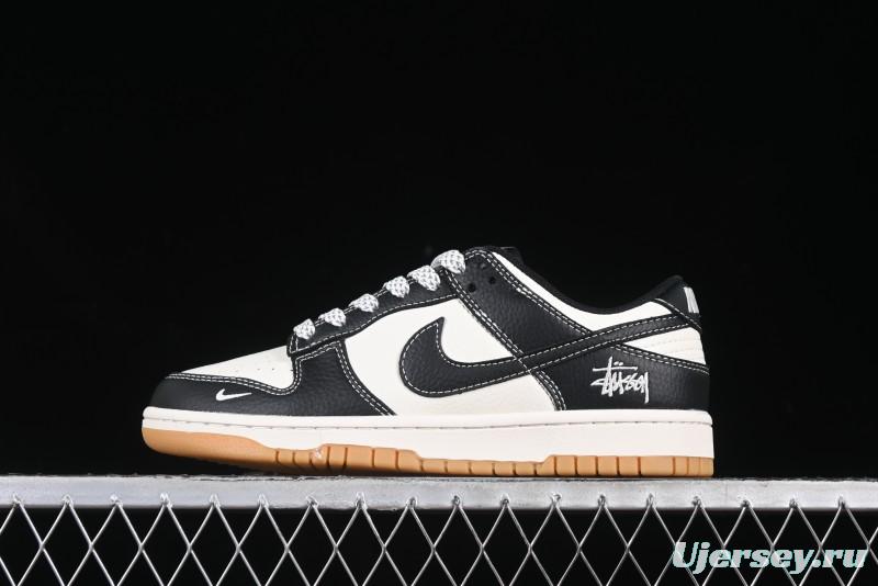 Nike SB Dunk Low Stussy Collaboration Black Gum Rubber Anniversary High-End Custom Low-Top Casual Sneakers - XX3168-120