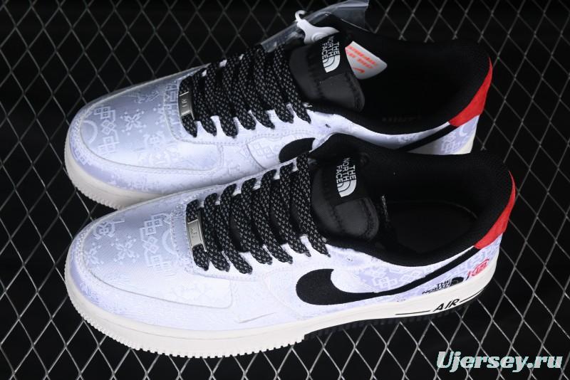 Nike Air Force 1 '07 Low North Face Edison Chen Collaboration White Silk Dual-Tone Casual Sneakers - DM6868-054