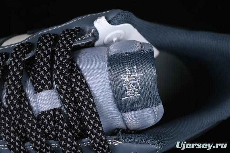 Nike Air Force 1 '07 Low Stussy Collaboration Bright Blue Black Swoosh Low-Top Casual Sneakers - XZ3328-198