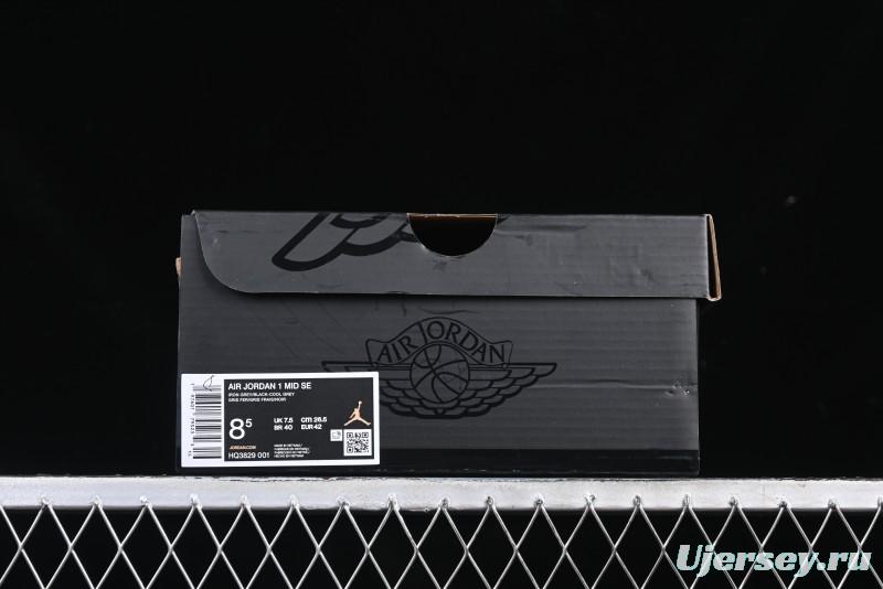 Nike Air Jordan 1 Mid Basketball Shoes in White Grey Brown Casa 93 Colorway - HQ3829-001